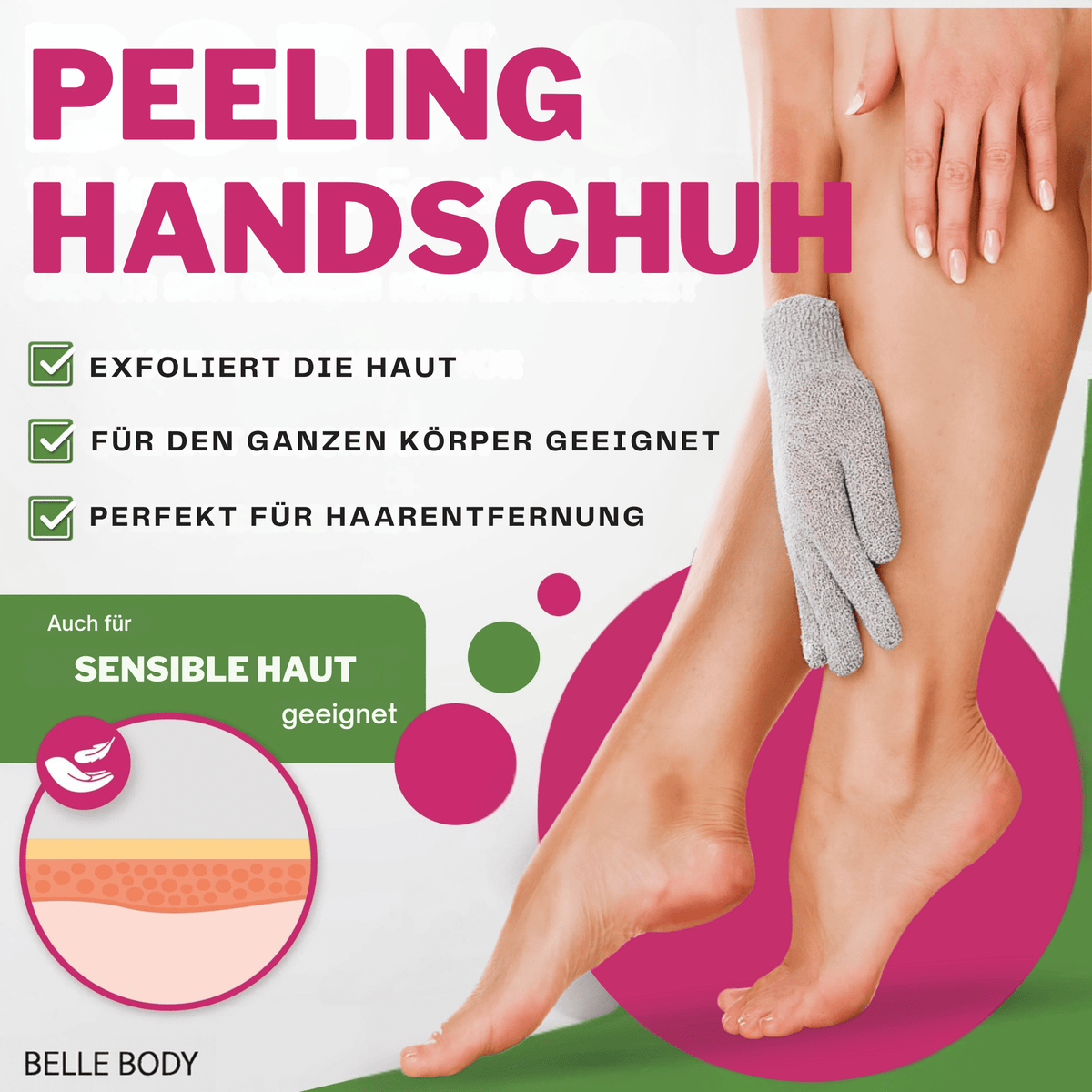 Onthaarings- & peelinghandschoen